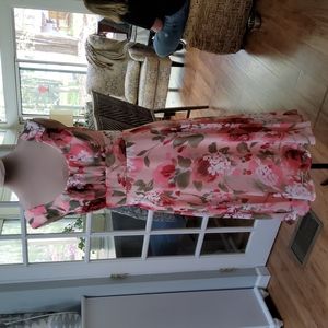 Connected Apparel Floral Print Dress